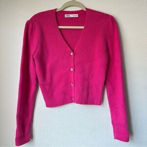 Zara Knit Cardigan with Jewel Button